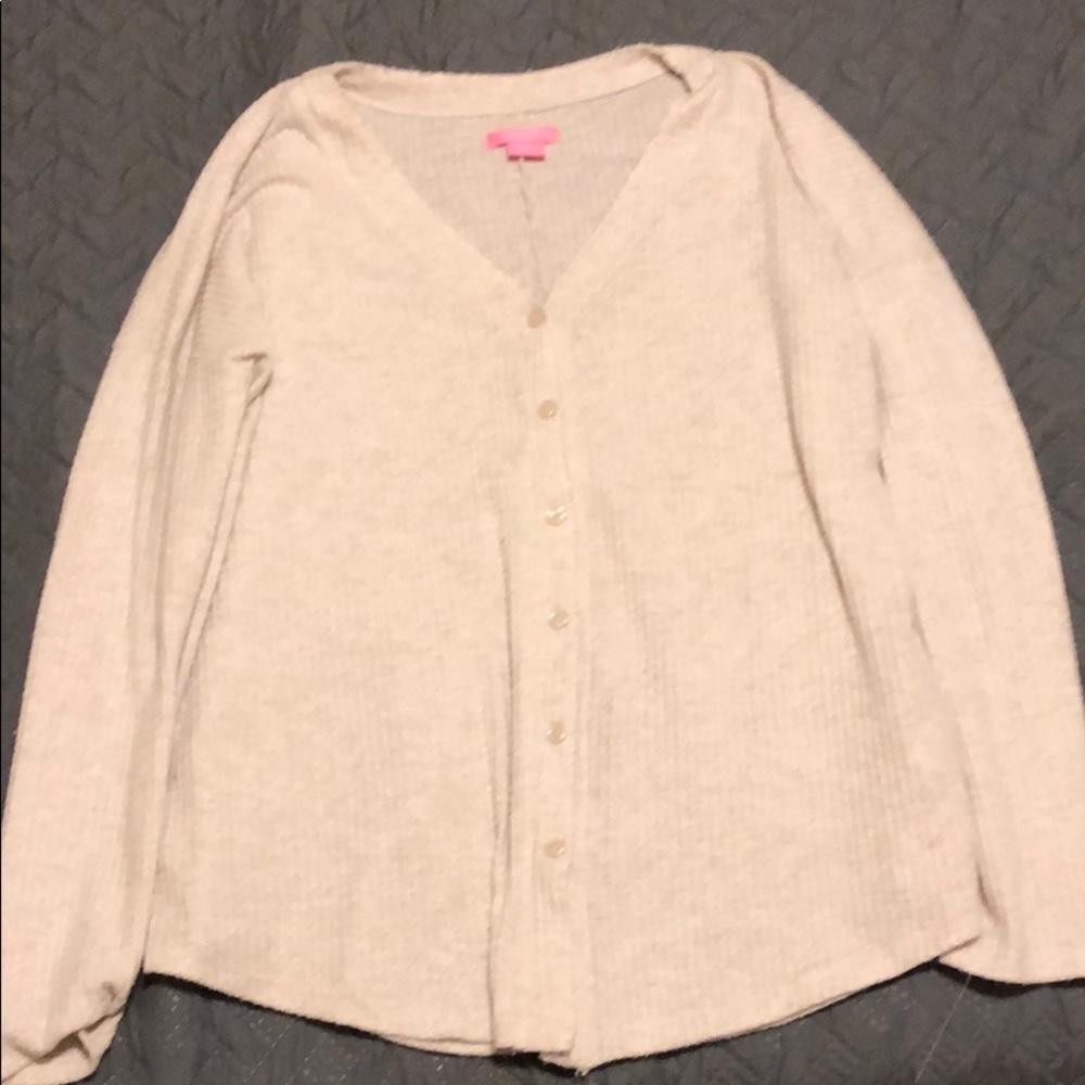Oatmeal colored waffle long sleeve